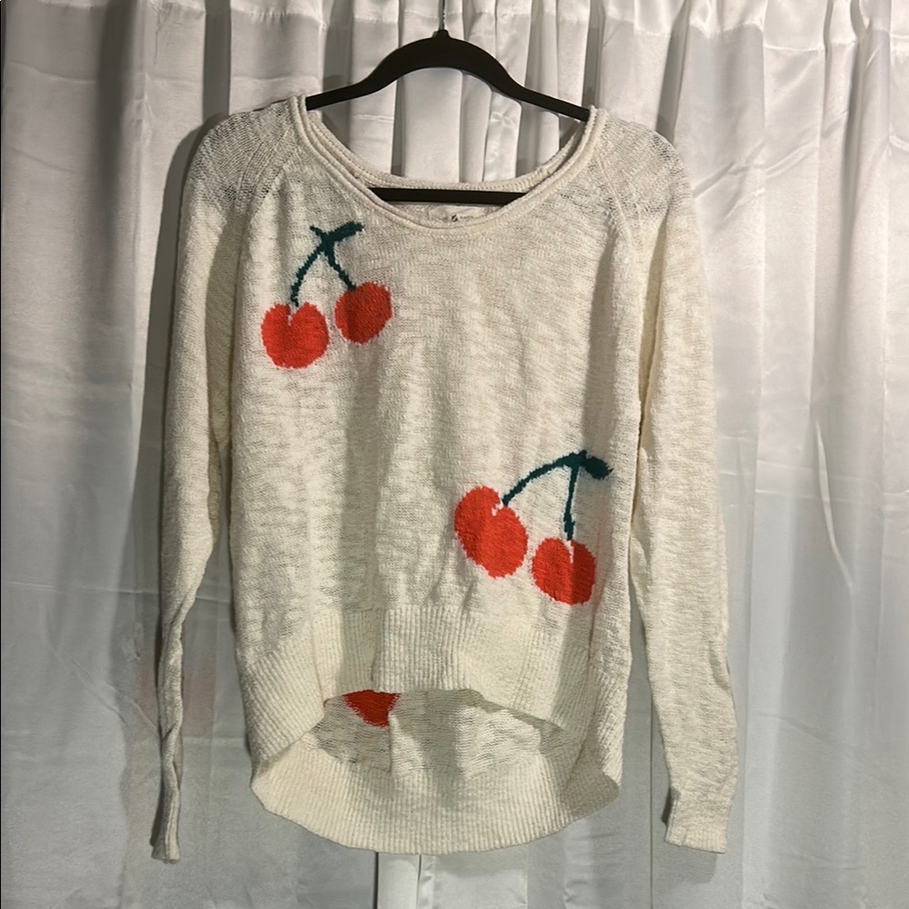 Lou & Grey Cream Sweater with Cherry Design